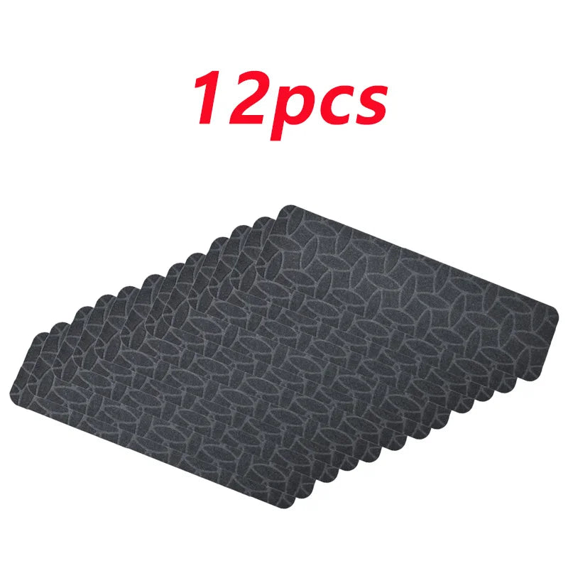 6/12pcs 20x76cm Soft Stair Stepping Mat Pattern Self-adhesive Non-slip Water Absorption Stair Carpet Mat Mute Protector Rug
