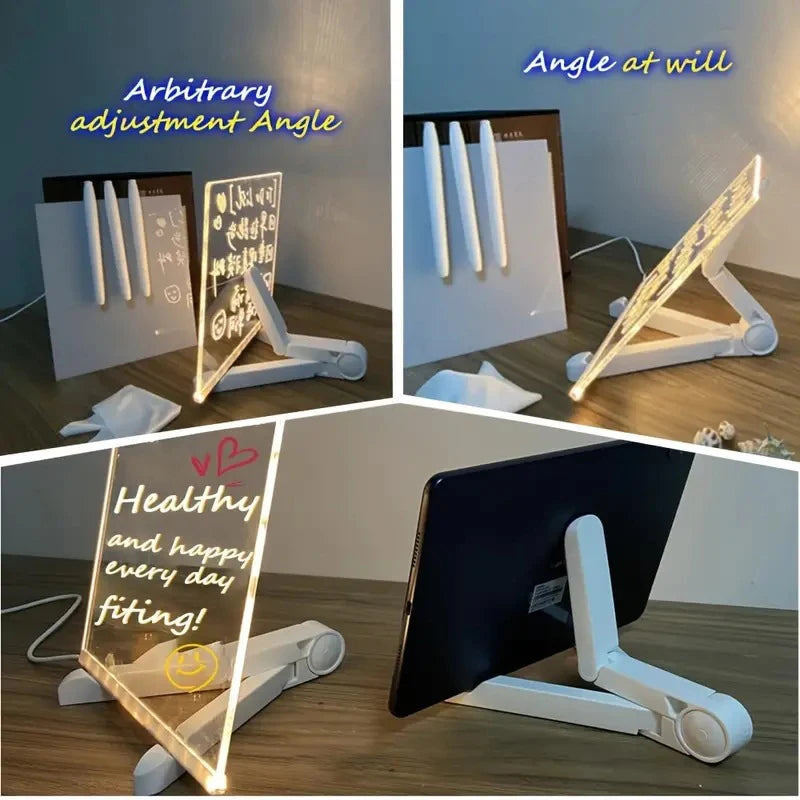 LED Note Night Light Board With Colorful 7 Pens DIY Acrylic Message Board Children‘s Drawing Board For Kids Birthday Gifts