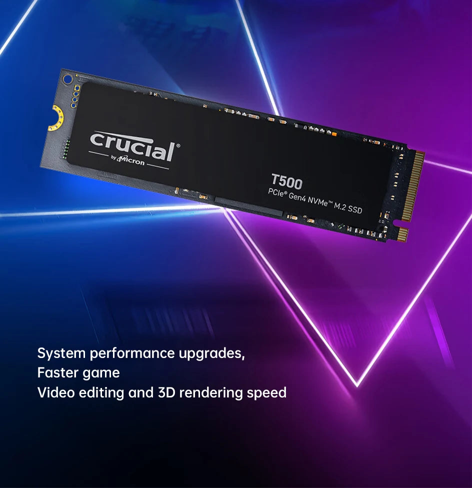 Crucial 7400MB/s SSD NVMe M.2 2280 500GB 2TB 1TB Internal Solid State Hard Disk M2 PCIe 4.0x4 2280 SSD Drive for PS5 Laptop PC