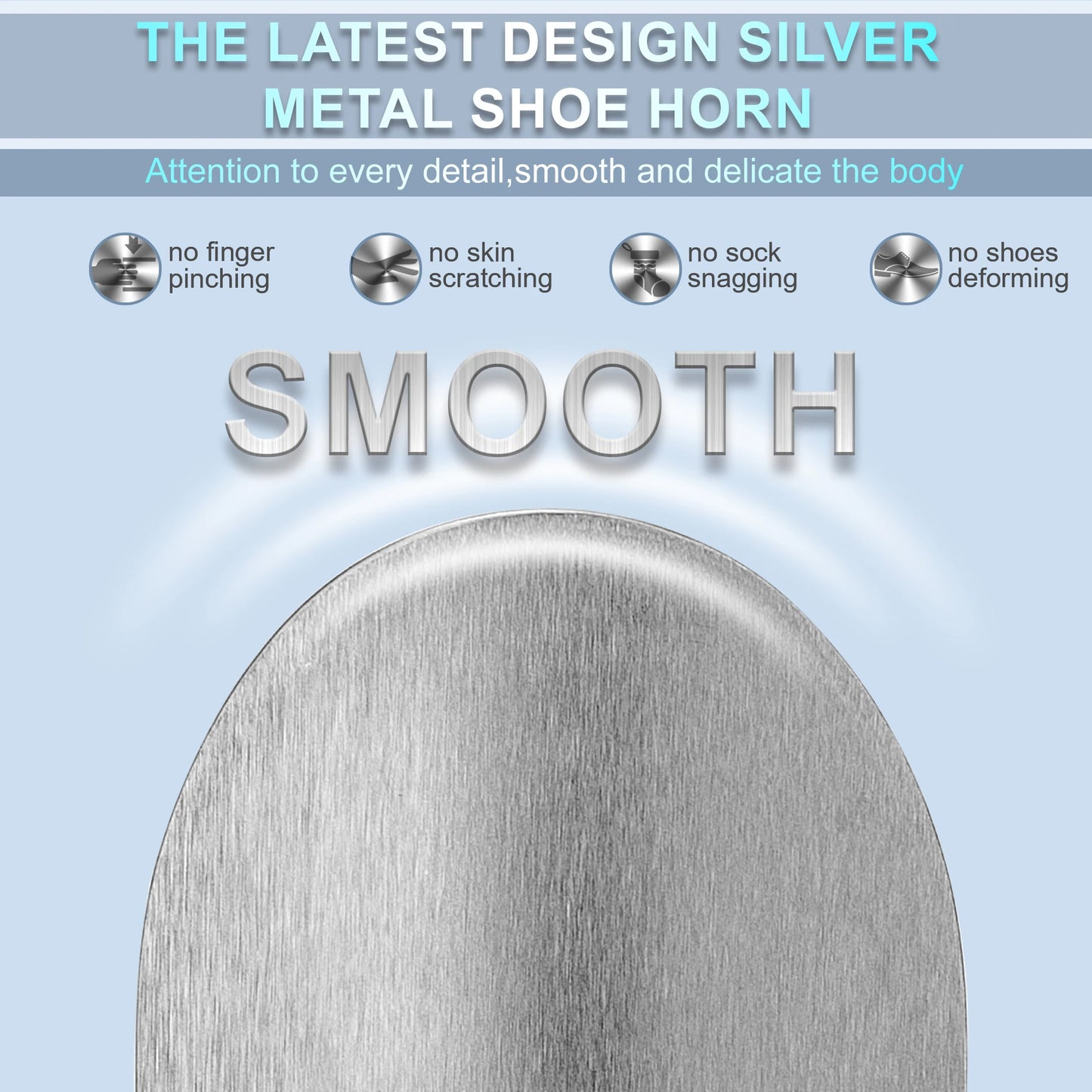 Metal Shoe Horn Stainless Steel 7.5Inch Small Shoe Horn Lifter Easy Carry Shoe Accessories travel shoe spoon for seniors kids