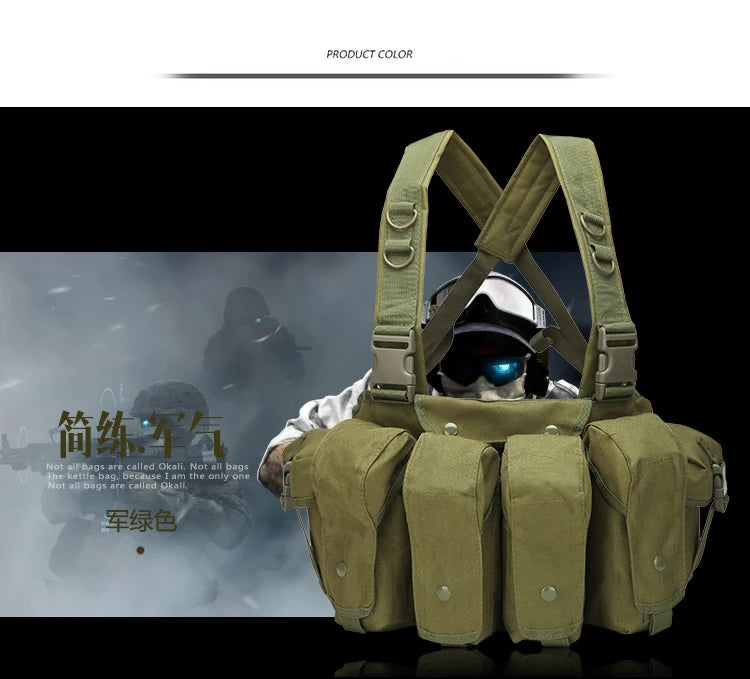 Tactical Vest MOLLE CS Training Equipment Hunting Chest Vest Security Quick Release AK Belly Pocket Vest Hunting Equipment