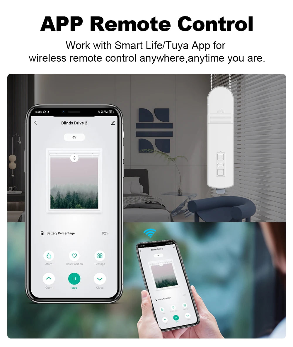 2025 Tuya Smart Blind Motor Zigbee Automatic Electric Roller Shutter Shadows App Control Lifting Curtain Opening Closing Driver