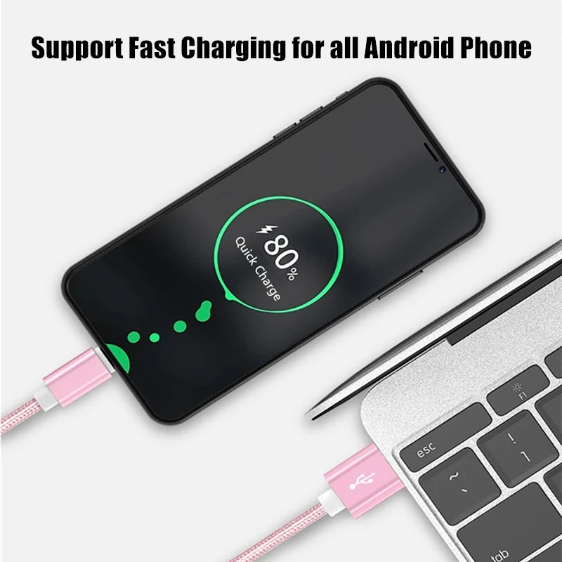 5A Super Fast Charging Type C USB Cable for Samsung Huawei Xiaomi OPPO Honor Redmi POCO Realme iQOO Quick Charging Braided Cable