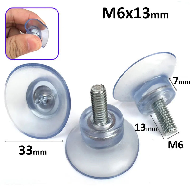 2/5/10/20Pcs Suction Cup Hooks with Screw Shank M6 M8 Clear Sucker Pads Strong Adhesive Holder for Car Glass Bathroom Wall Door
