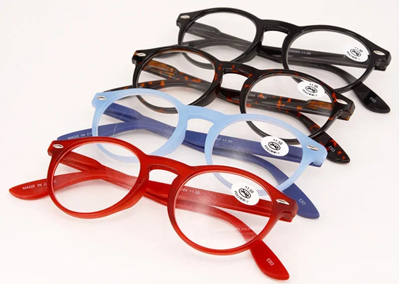 Ultralight Red Leopard Print Reading Glasses Women Men Round Glasses Frames for Read Female Fashion Vintage Clear Eyeglasses