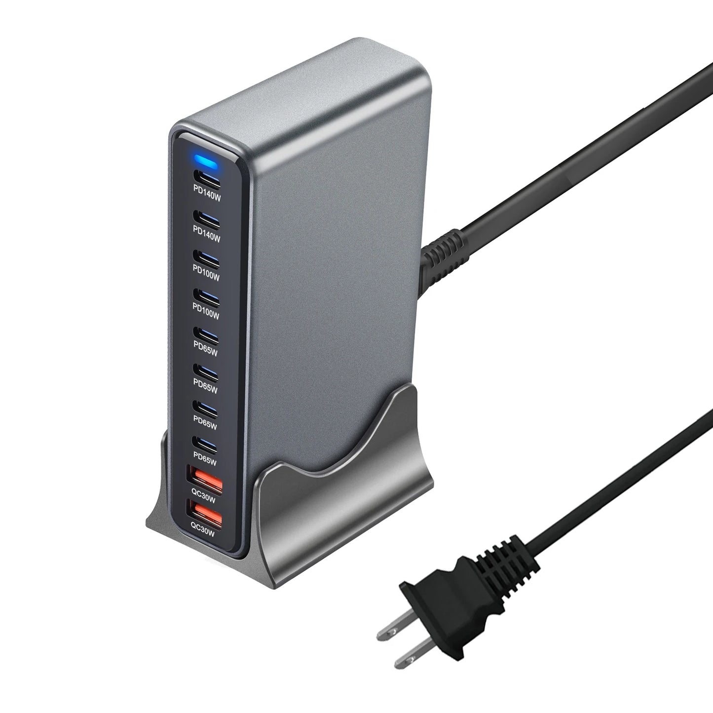 800W GaN Charger USB C Fast Desktop 10-port USB Type C PD3.1 Charger Fast Charging for iPhone 16 15 14 Samsung S24 Xiaomi Laptop