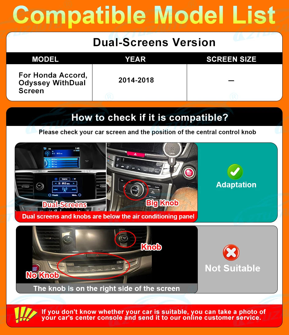 Wireless CarPlay Android Auto for Honda Accord /Odyssey Mirror Aftermarket CarPlay Upgrade Retrofit Multimedia Navigation