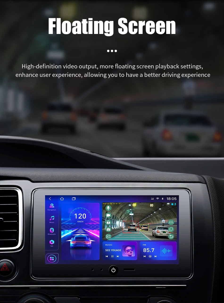 JMCQ USB ADAS Car DVR Dash For Android Auto Multimedia Player Front & Rear Dual Camera Loop Recording Motion Detection Cameras