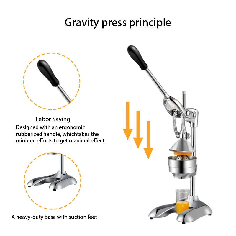 Manual Fruit Juicer Stainless Steel Manual Orange Lemon Squeezer Juicer