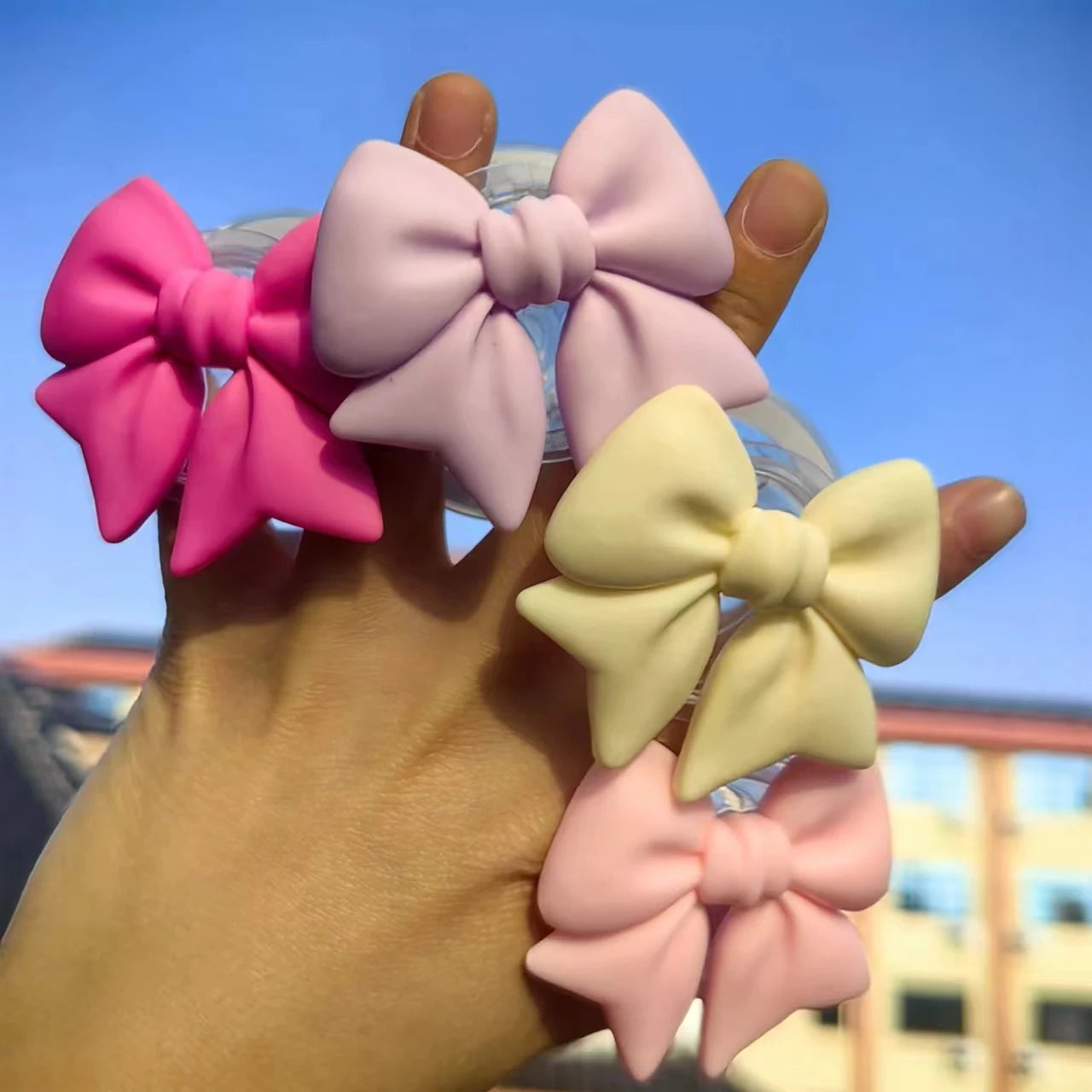 Macaron Color Bow-knot Smart Tok Magnetic Holder For Magsafe Universal Phone Holder Bracket GripTok Stand Socket Lazy Bracket