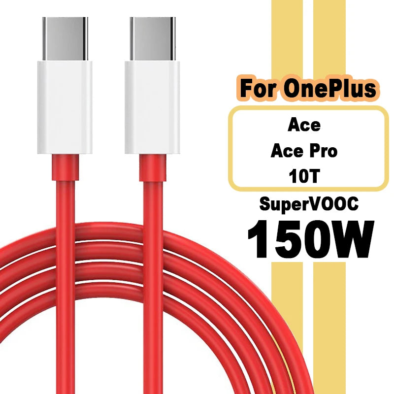 150W SUPERVOOC Fast Charger Cable USB Type C 8A For Oneplus Ace 2 Pro 10R 10T