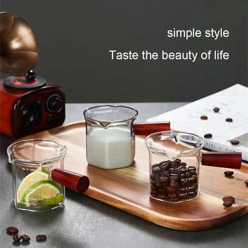 Coffee Cups Liquid Heavy Glasses Home Kitchen Accessorie Double Spouts Espresso Measuring Cup With Handle Shot Glass