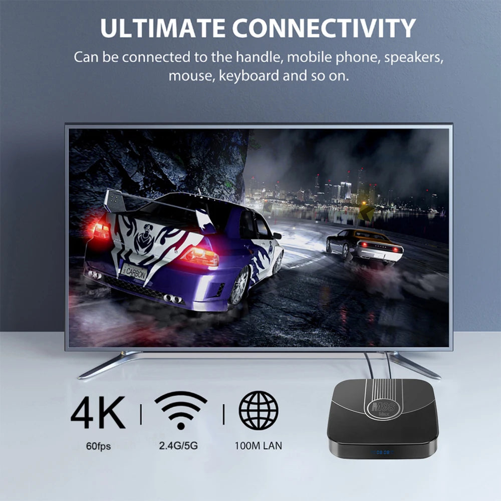 Transpeed  ATV Android 11 TV Box Amlogic S905Y4 With Voice Assistant TV Apps BT5.0 Dual 100M WiFi Support 4K 3D Set Top Box