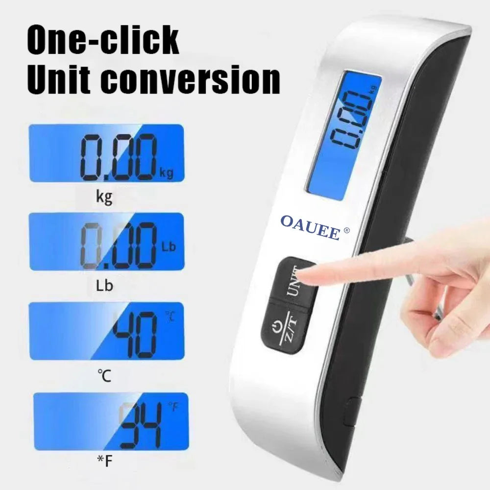 ABX Portable High Precision Scale Digital LCD Display Suitcase Travel Bag Hanging Steelyard Hook Balance Scale Tools 110lb/50kg
