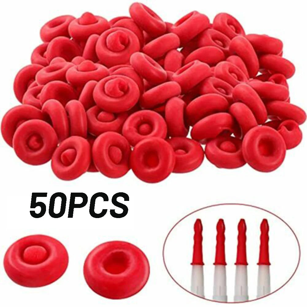 20/50pcs Caulking Gun Nozzles Cap Red Caulk Saving Caulk Saver Tube Covers For Sealing Preserving Finishing Construction Tools