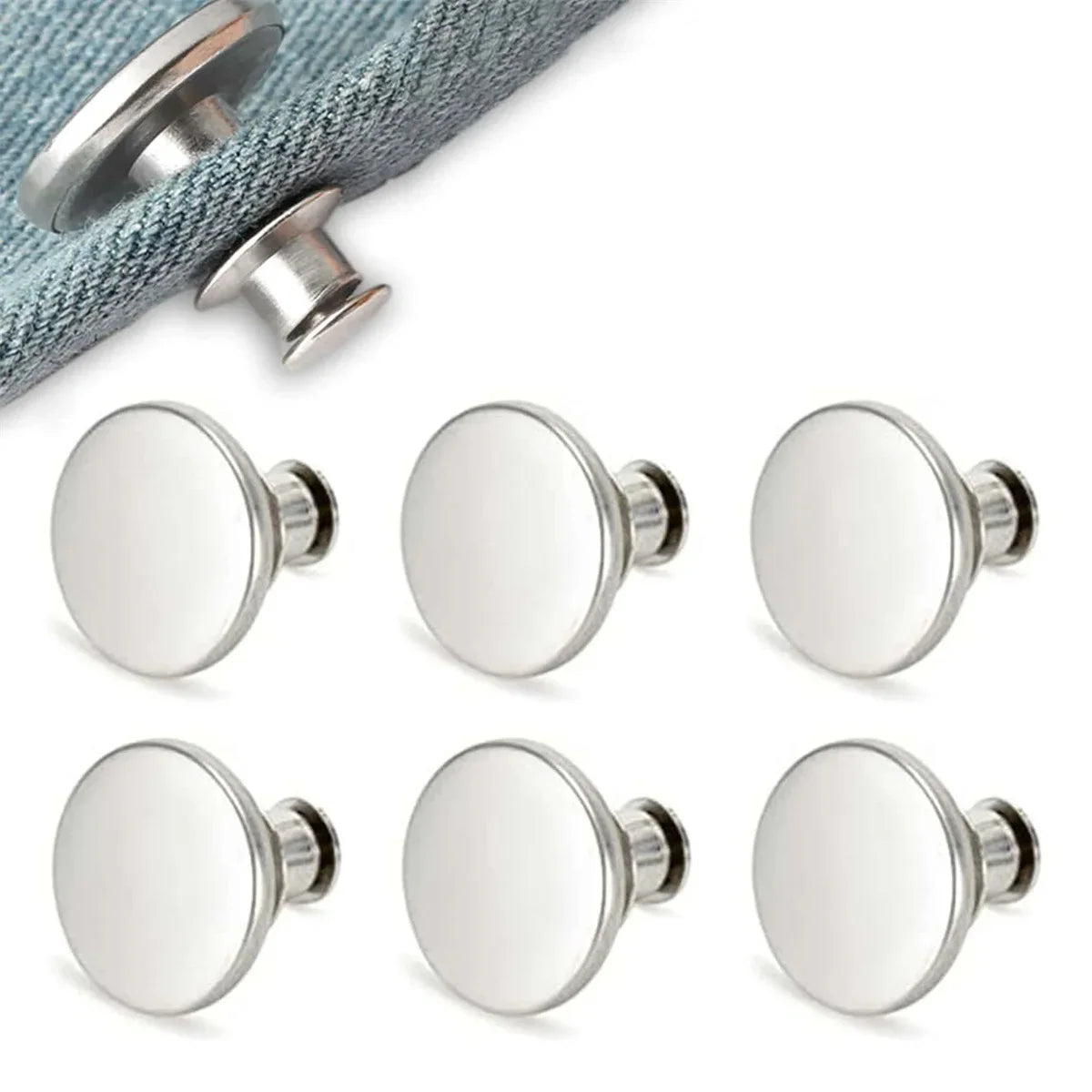 6PCS-Jeans Waist Buttons Nail Free Adjustable Waist Extenders Buttons Detachable Clothing Pants Waist Buckle