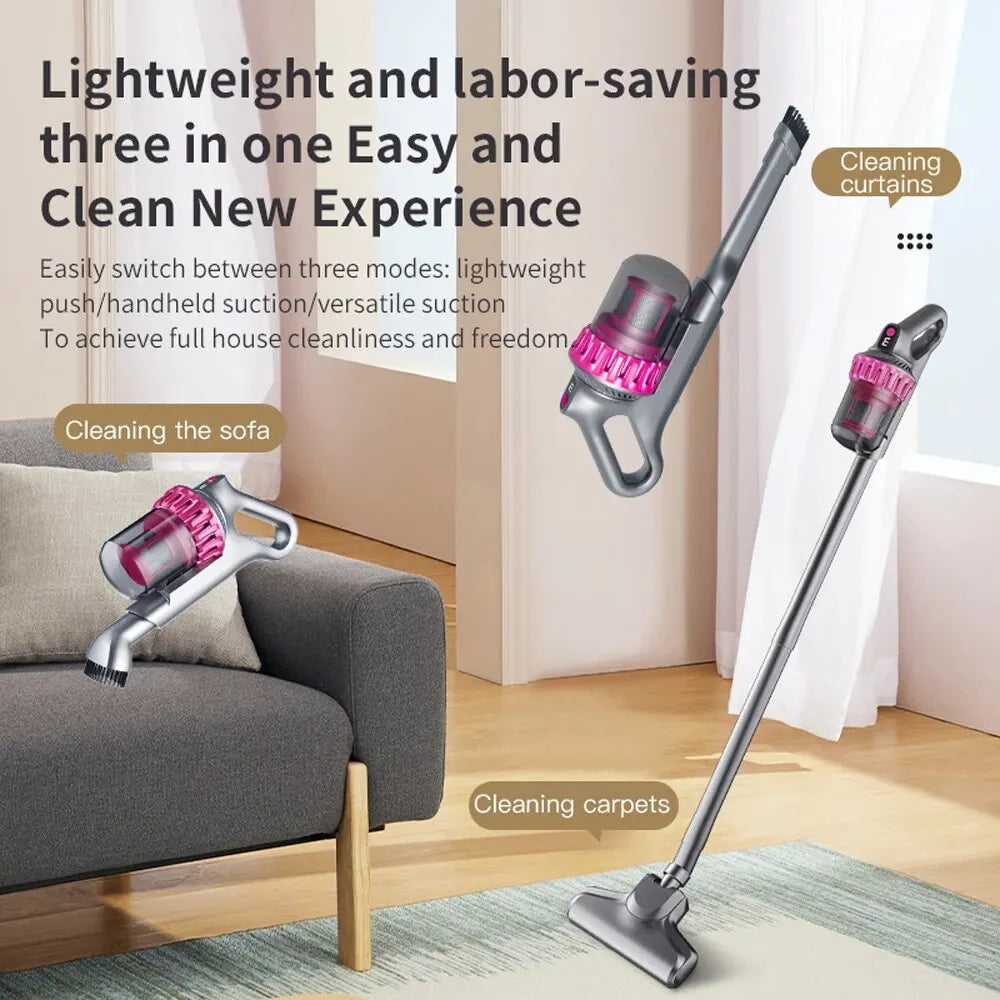 3 in 1 Electric Vacuum Cleaner Strong Suction Handheld Cleaning Machine Lightweight Wireless Cleaner Home Appliance