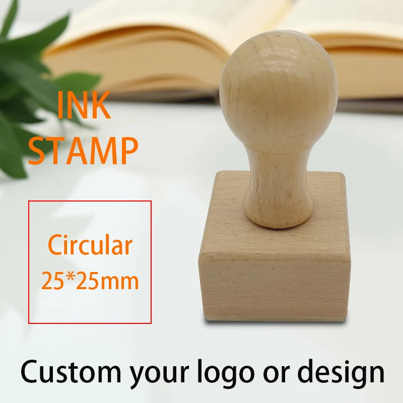 Custom Wooden Stamp Seal Personalized Logo Wedding Party Packaging Stamp Company Address&Name Self Inking Rubber Stamp Artwork
