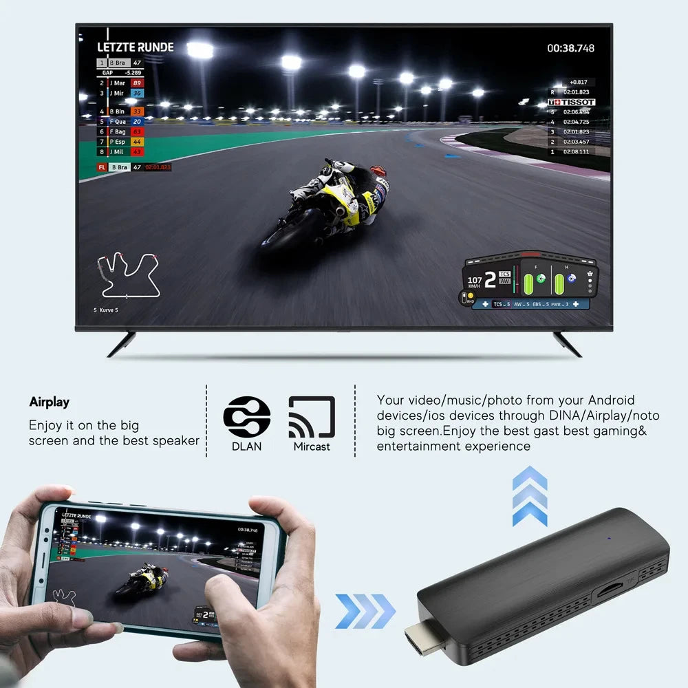 TV Stick Android10 HDR 4K 1080P WiFi 6 2.4/5.8G Smart TV Sticks For Google YouTube NETFLIX  Media Player BT5.0 Smart TV Box