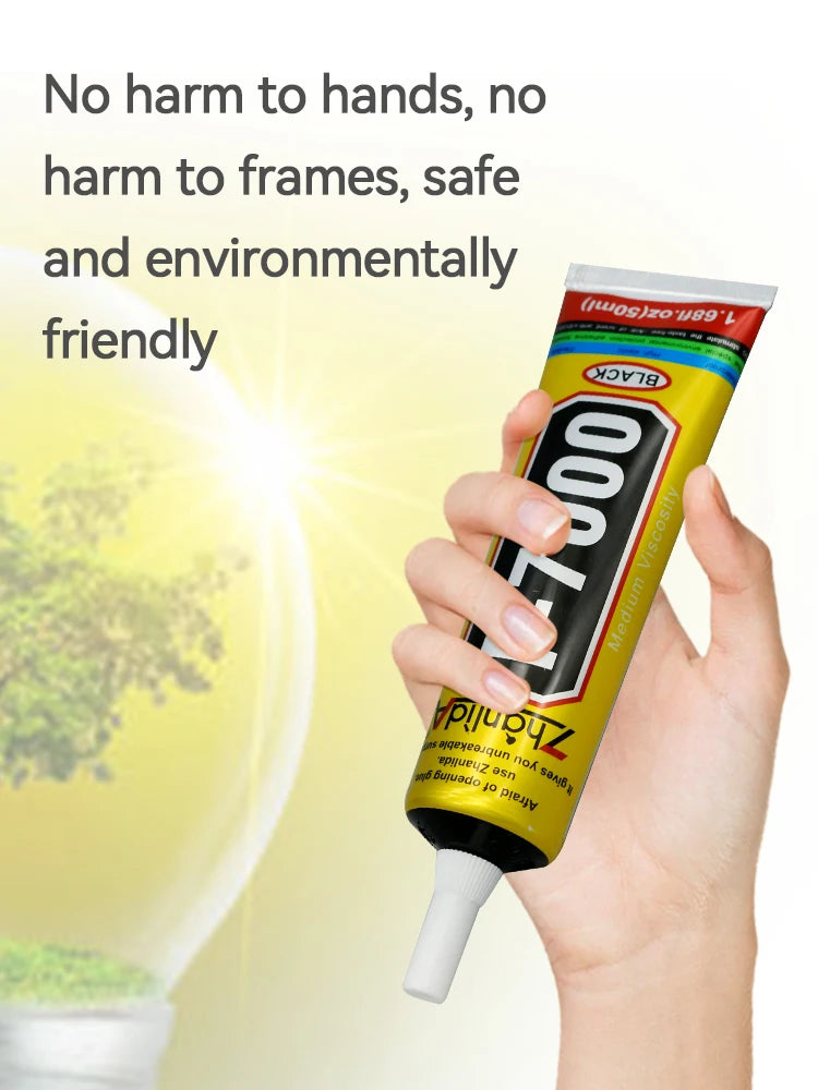 T7000 Black Contact Cellphone Tablet Repair Adhesive Zhanlida Strong t-7000 Glue 15ML 50ML 110ML with Fine Needle Outlet