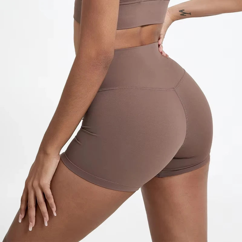 Yoga Sports Shorts Women's Tight Cycling Pants Summer Nude Waist Peach Lifting Buttocks Quick Drying Yoga Pants 100% Return Rate