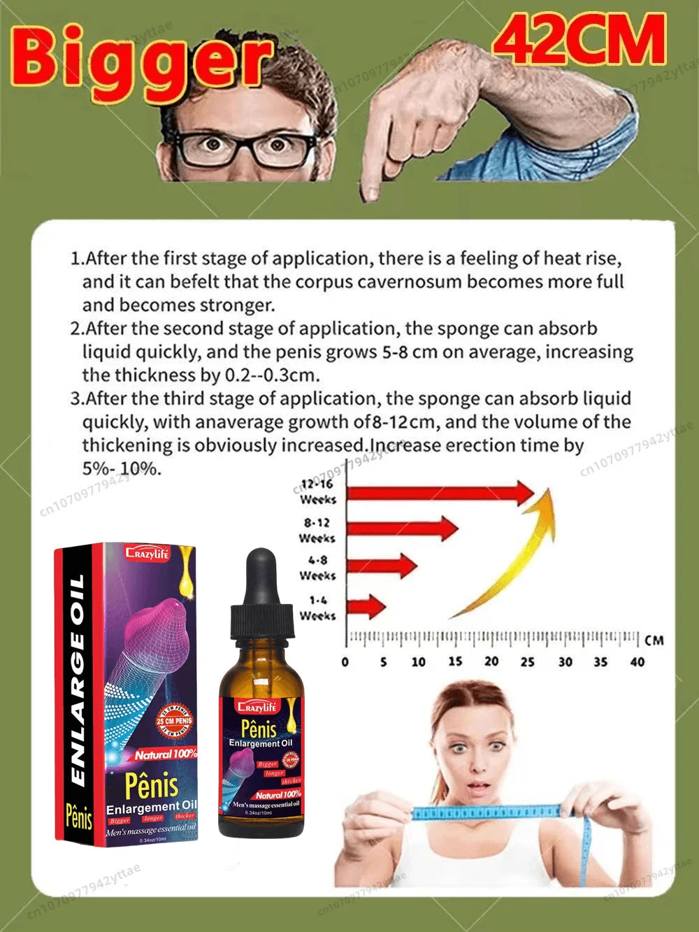 Effective Increase Men's Big Dick Enlargement Fluid Penis Erection Enhancement Male Health Care Enlargement Massage Enlargement。