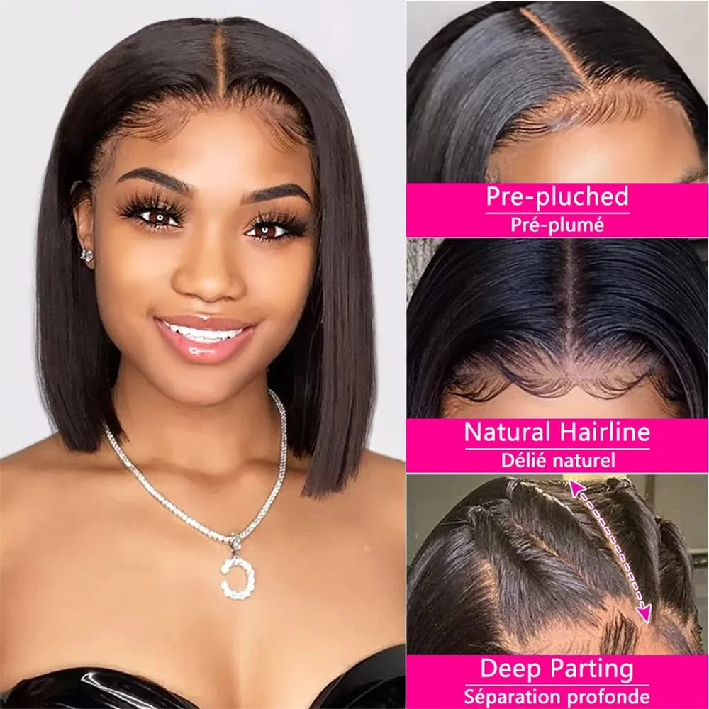 Bone Straight Bob 13x4 Lace Front Human Hair Wigs 13x4 Lace Frontal Wig Transparent Lace Frontal Wig Brazilian Remy Hair Wigs