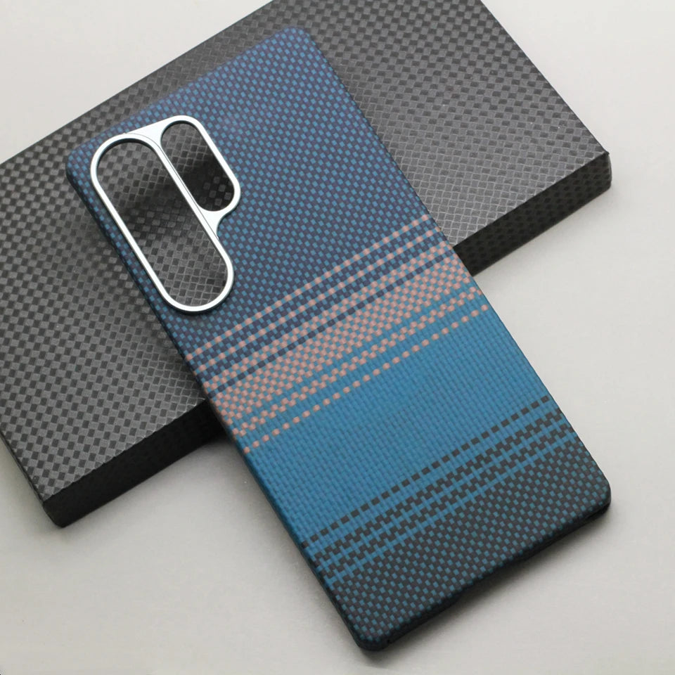 HANWOR Magnetic Carbon Fiber Phone Case for Samsung Galaxy S25 Ultra 600D Aramid Fiber Magnetic Cover S25 Ultra Magsafe Case