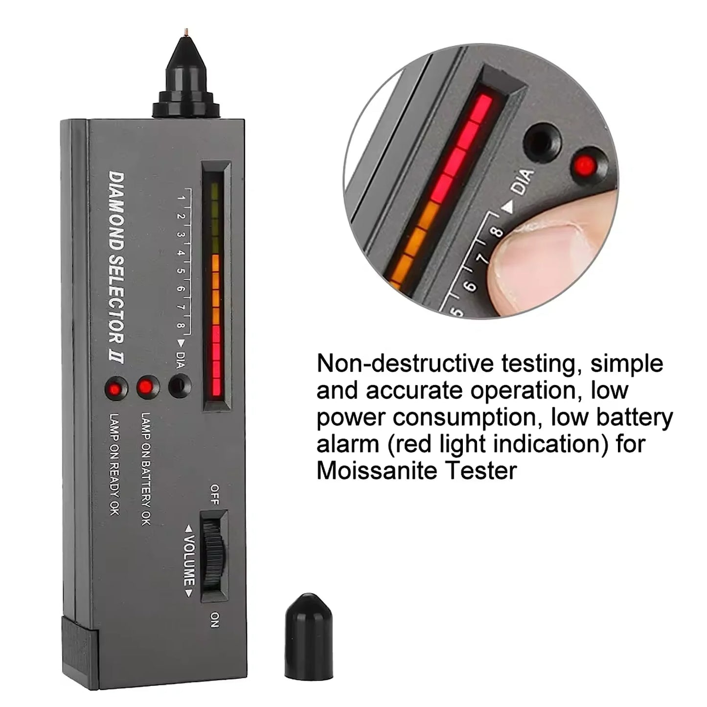 Portable Diamond Tester & Gemstone Selector Jewelry Watcher Tool Test Pen Moissanite Ruby Sapphire Diamond Detector