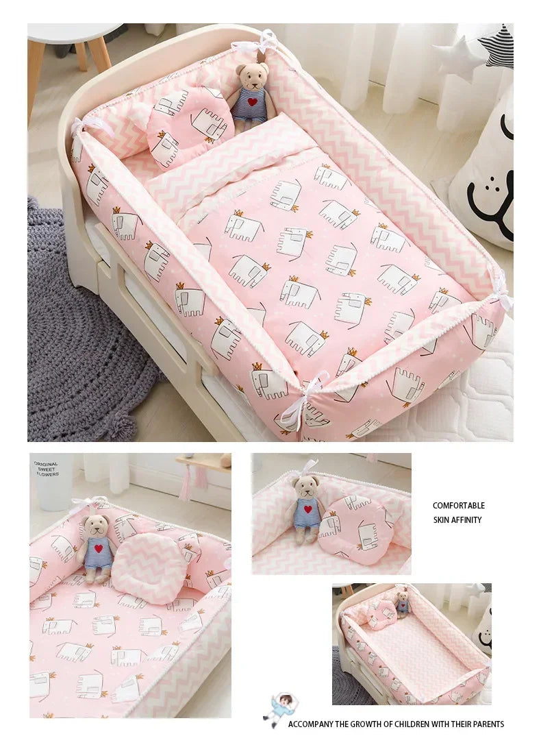 Newborn Bed Folding Baby Sleeping Nest Crib Travel Playpen Mattress Child Toddler Playpens Photography Cama Bebe with Pillow