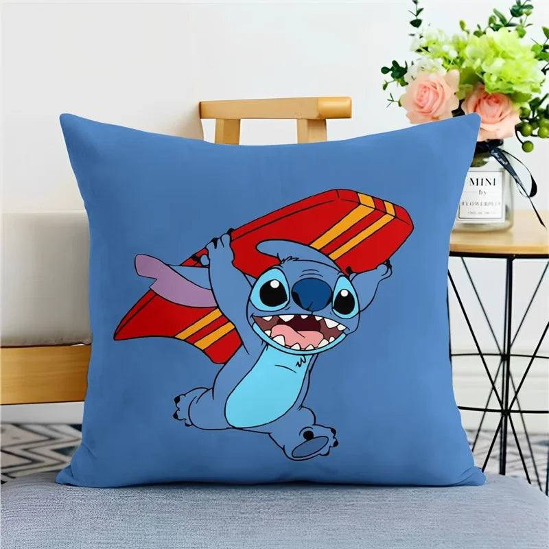 Stitch pillowcase cute cartoon anime peripheralsBedroom Sofa Decorative Cushion Cover With Zipper Soft Cushion Cover