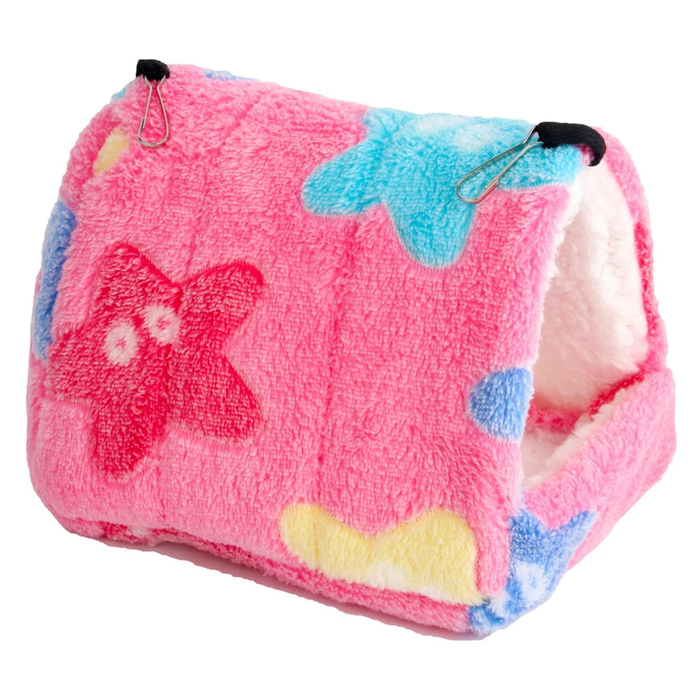 Heart Plush Pet Hamster Nest for Birds House Warm Comfortable Winter Parrot Hammock Cave Cage Hut Tent Pet Bird Cage Accessories