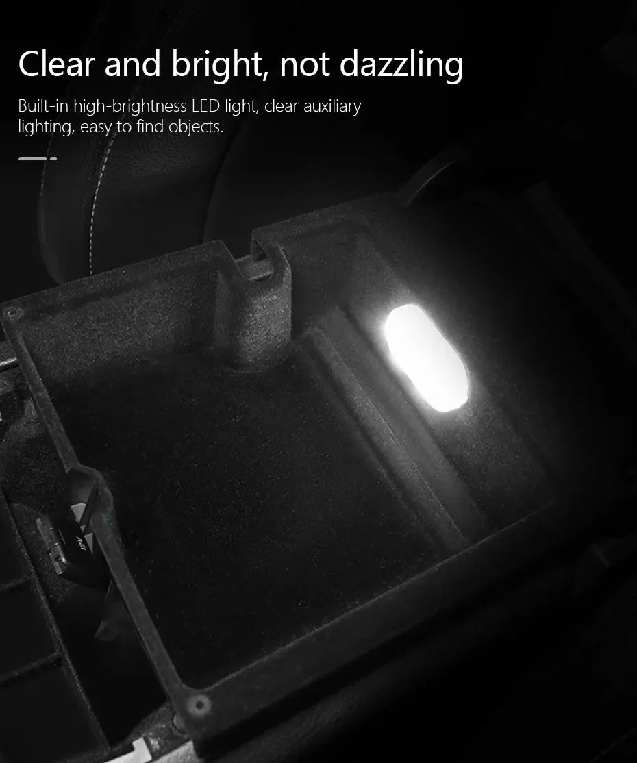 Car RGB Interior LED Small Light USB Rechargeable Magnetic LED Touch Interior Reading Light For Armrest Box Storage Box Lights