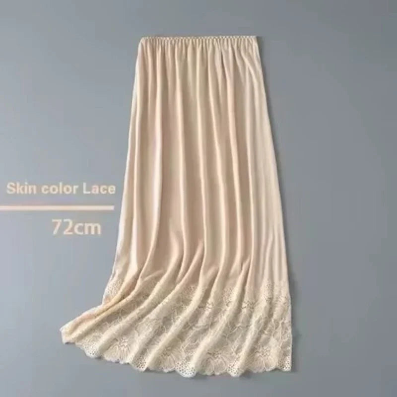 3 Lengths Basic Underskirt Modal Female Half Length Skirt Lace Slip Innerwear Short Skirt Women Half Slip Dress Long Petticoat