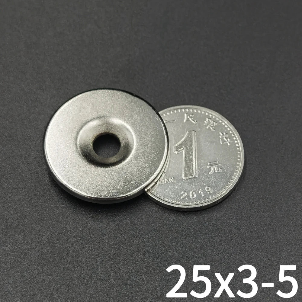 5/10 Pcs 25x3-5 Neodymium Imanes 25mm X 3mm Hole 5mm NdFeB N35 Round Super Powerful Strong Permanent Magnetic Imanes Disc
