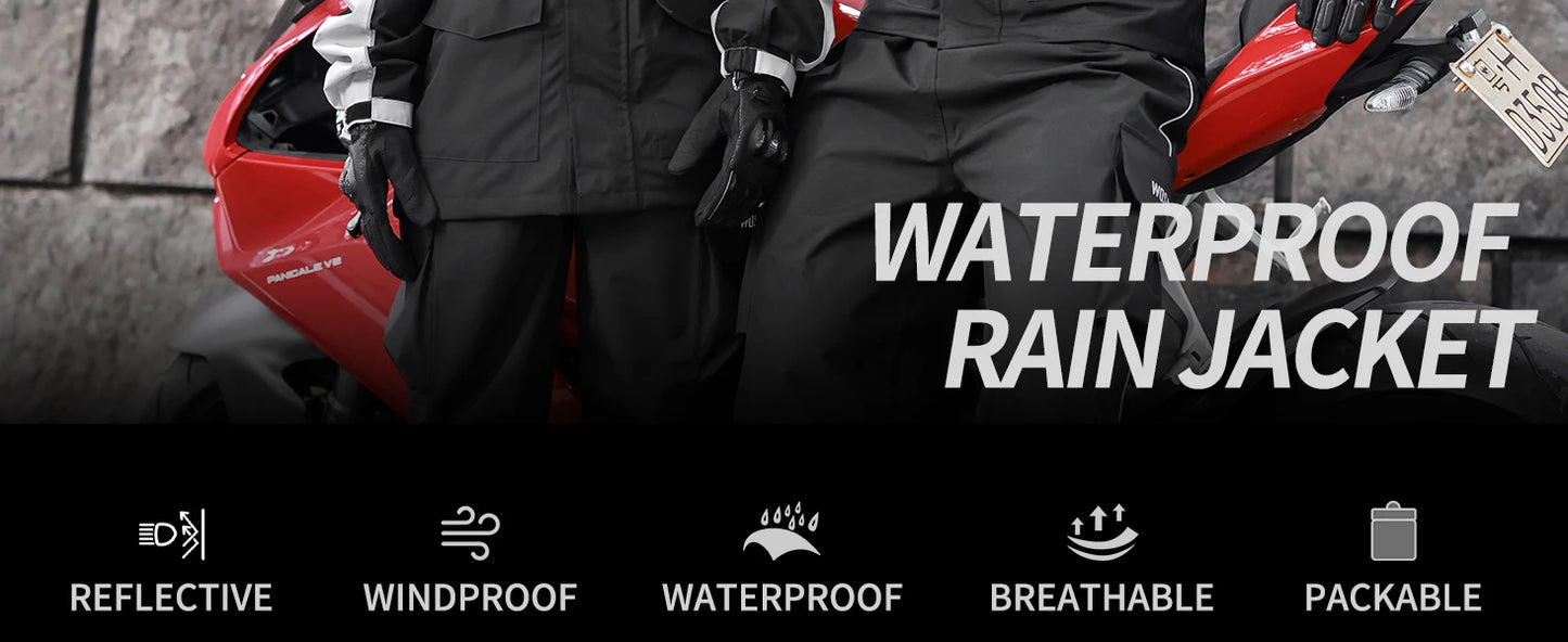 Motorcycle Raincoat Men Women Waterproof Motorcycle Rider Raincoat Suit Moto Raincoat Rain Coat Jacket Pants Biker Rain Set