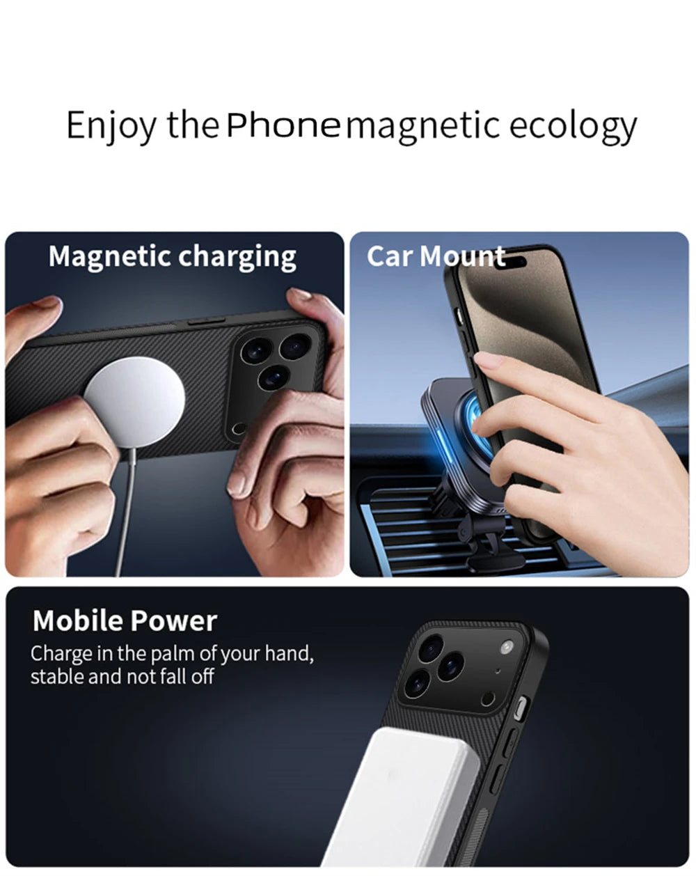 Luxury Ultra Thin Carbon Fbier Magnetic Leather Case for iPhone 17 16 15 14 13 Pro Max 17Air 16E Magsafe Wireless Charging Cover