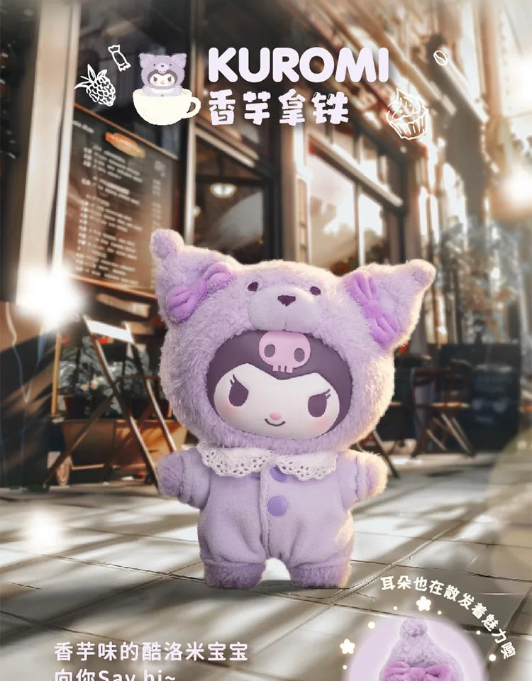 Sanrio Family Latte Series Plush Blind Box Cute Bag Pendant Doll Cartoon Kuromi/Hello Kitty Birthday Gifts Surprise Blind Boxs