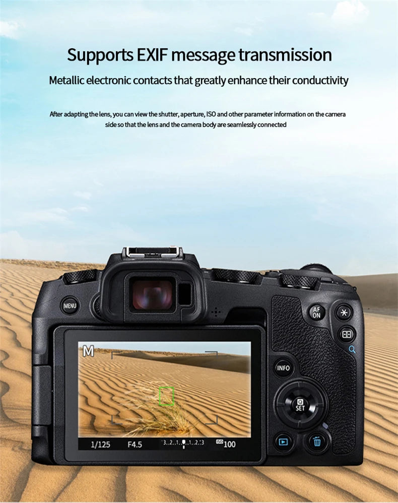 EF-EOS R Lens Adapter Electronic Auto-Focus EF to R Mount Adapter for Canon EF/EF-S Lens to EOS R Series Mirrorless Cameras