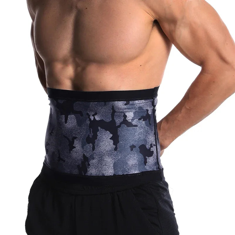 Men Modeling Strap Reductive Belt Sport Abdomen Weight Loss Shapers Waist Trainer Camouflage ion coating Sauna Sweat Girdle