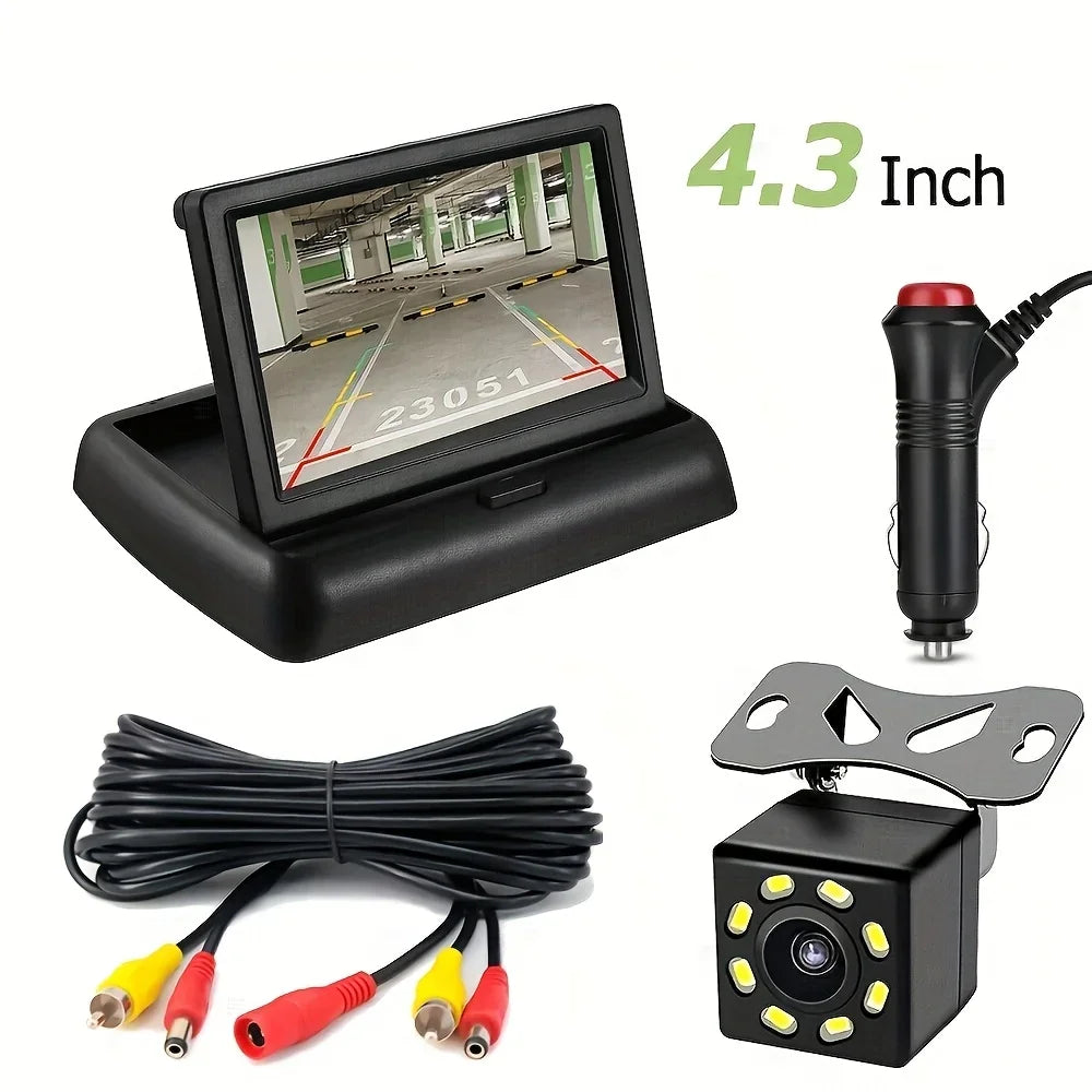 Easy-To-Install 4.3inch Led Night Vision Car Reversing Camera with Foldable Lcd Display - Enhance Reversing Safety