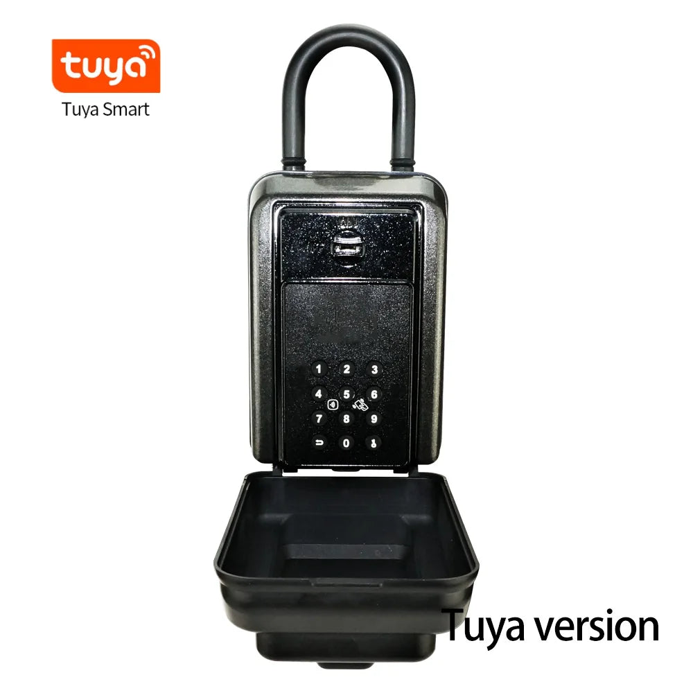 Tuya/TTlock Smart Key Lock Box Fingerprint Wall Mounted Aluminum Alloy Key Safe Box Waterproof With Code Key Storage Lock Box