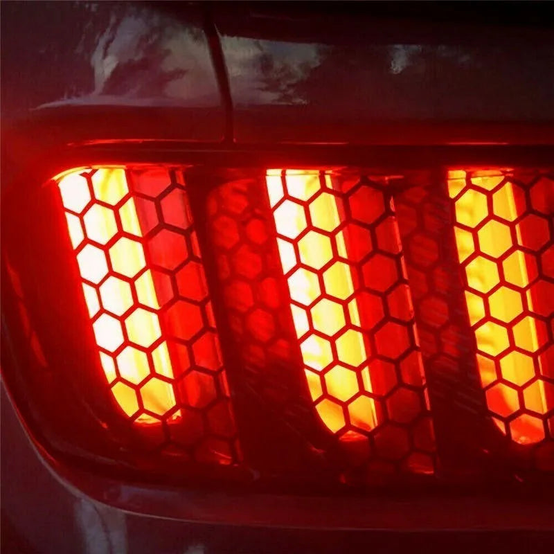 Car DIY Honeycomb Sticker Auto Rear Tail Light Lamp Car StylingTaillight Hollow Fashion Decals Decoration Wrap Film 48*30cm