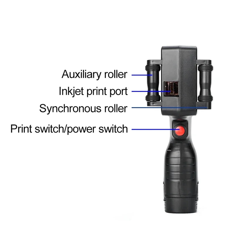 Portable Handheld Inkjet Printer 12.7mm Label QR Bar Batch Code Date Number Logo Expiry Date Coding Machine 28 Languages
