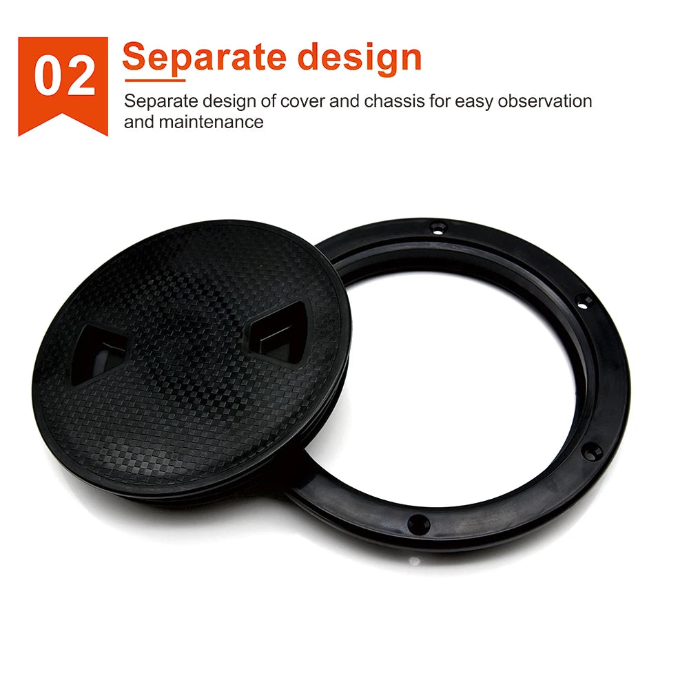 4 6 8inch ABS Hatch Cover Round Deck Inspection Access Plastic White Black Boat Screw Out Deck Inspection Plate For Yacht Marine