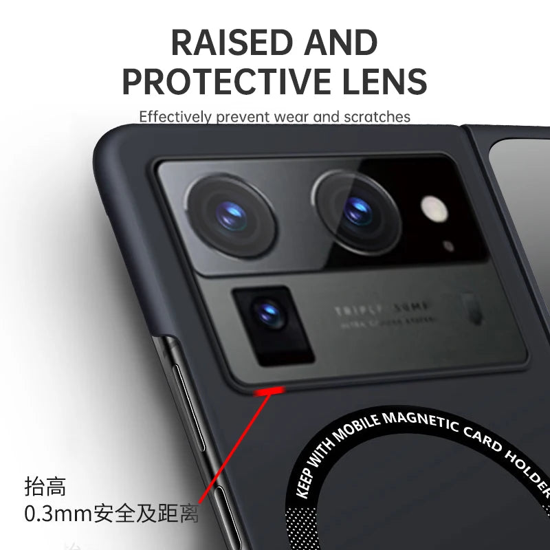 For Tecno Phantom V Fold 2 Luxury magnetic wireless phone case Skin-friendly Mobile cover Non-Slip Shockproof Bumper Funda