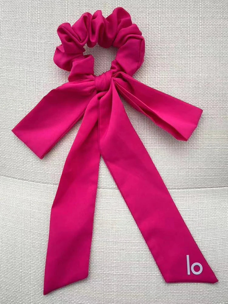 AL Love Knots Tie Scrunchie Bow Ribbon Hair Clip Solid Hair Pin Retro Headband with Clips Girls Hair Accessories