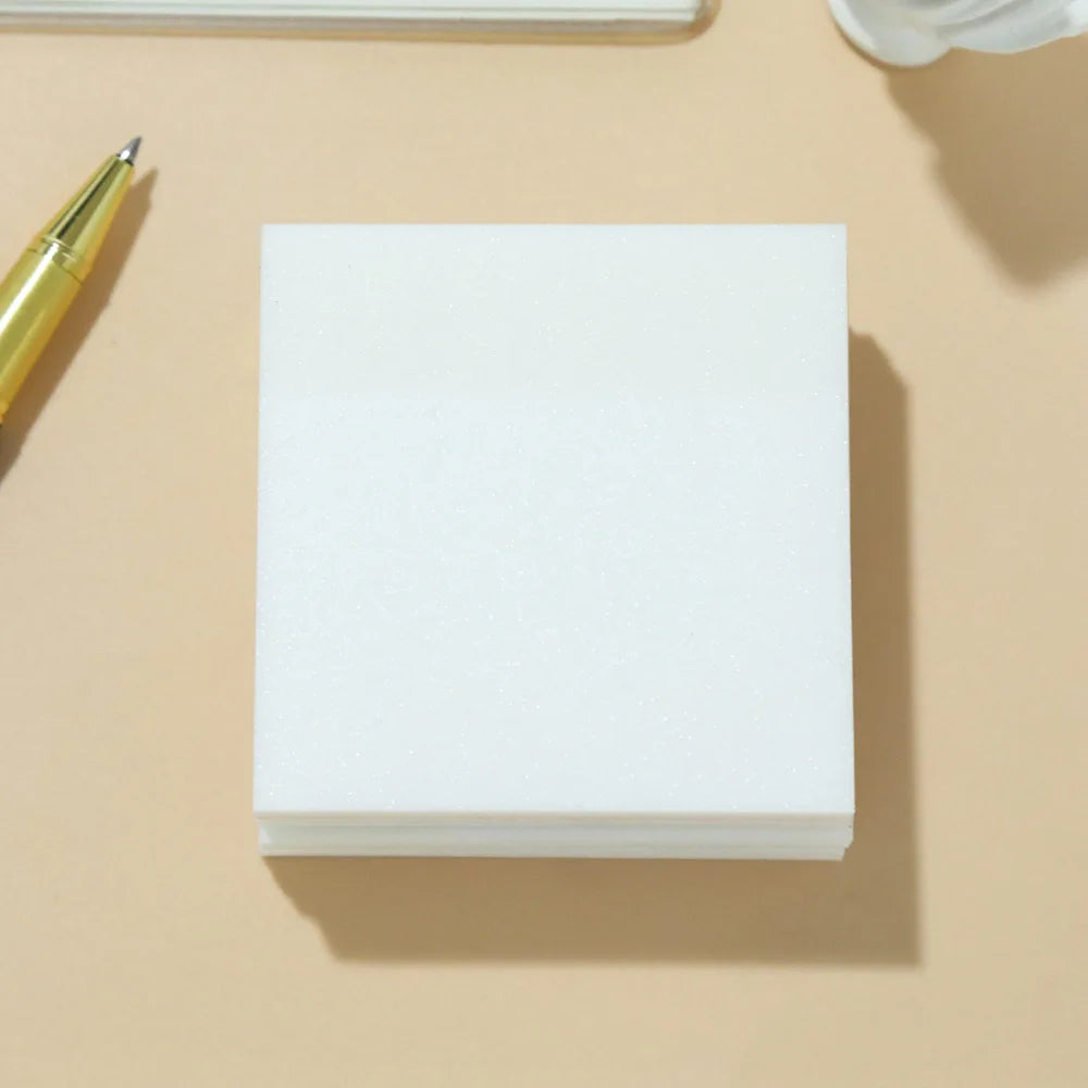 50Sheets Gradient Color Glitter Sticky Notes N times sticker PET Waterproof Memo pad Notepad School Stationery Office Supplies