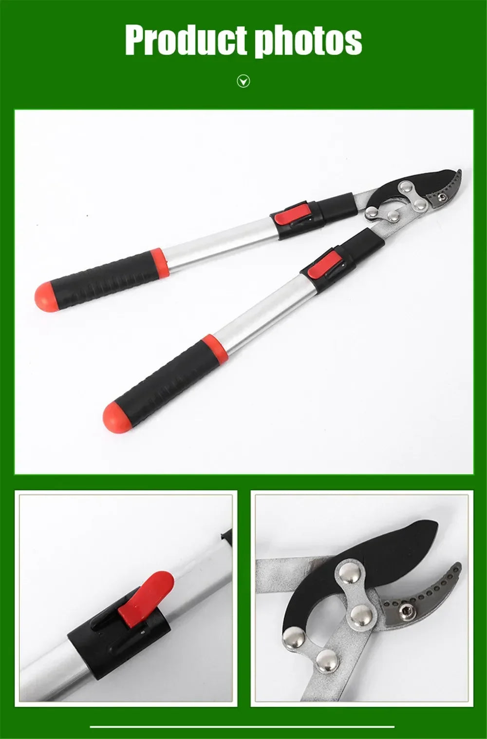 Garden Branch Scissors Stretchable SK5 Steel Long Pruner Gardening Fruit Tree Pruning Shears Garden Tool Professional Hand Tools