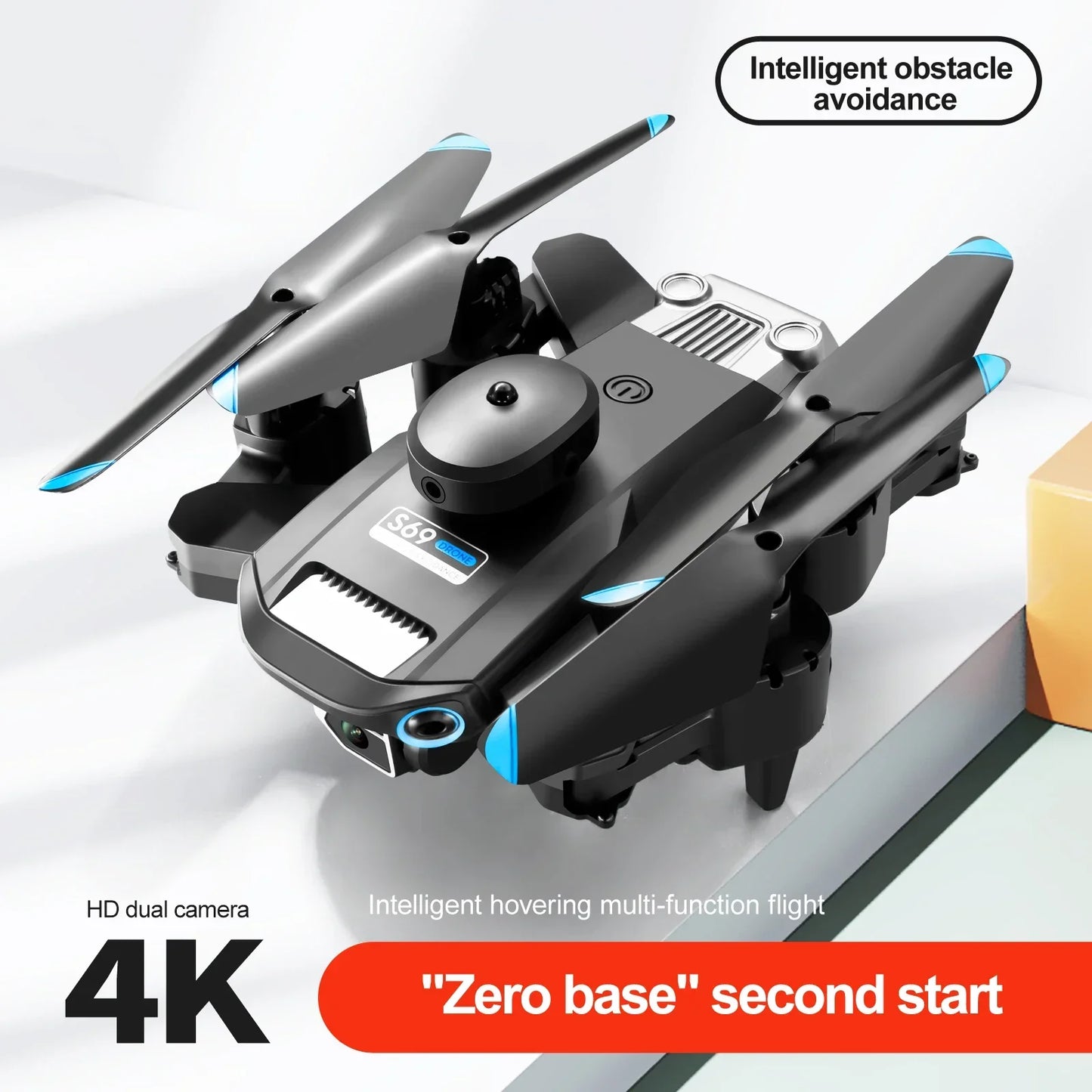 S69MAX Drone 4K Professional 8K With Wide Angle Dual HD Camera Foldable RC Helicopter WIFI FPV Height Hold Quadcopter Toys Gifts